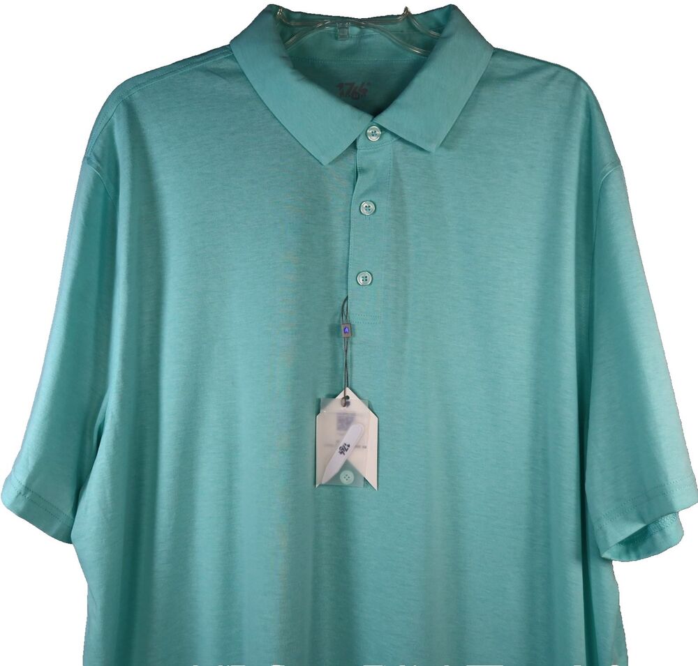 NEW 1764 Signature Polo Shirt Mens 2XL Golf Blue Short Sleeve Beach Polo NWT